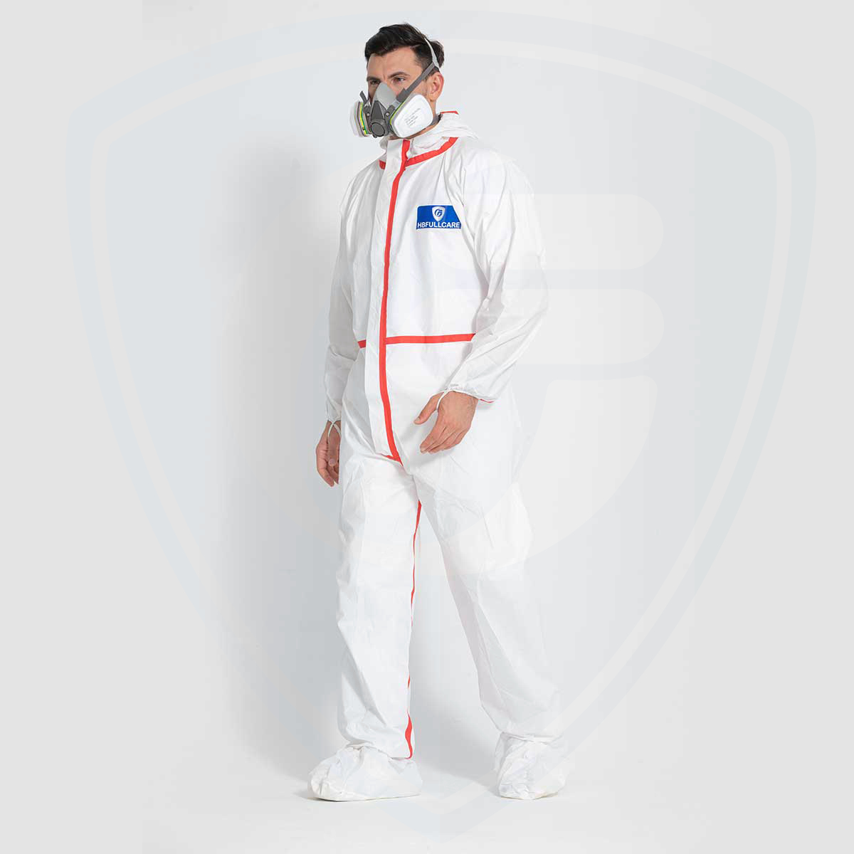 Vêtements de protection jetables microporeux Type5/6 de sécurité résistante aux produits chimiques imperméables