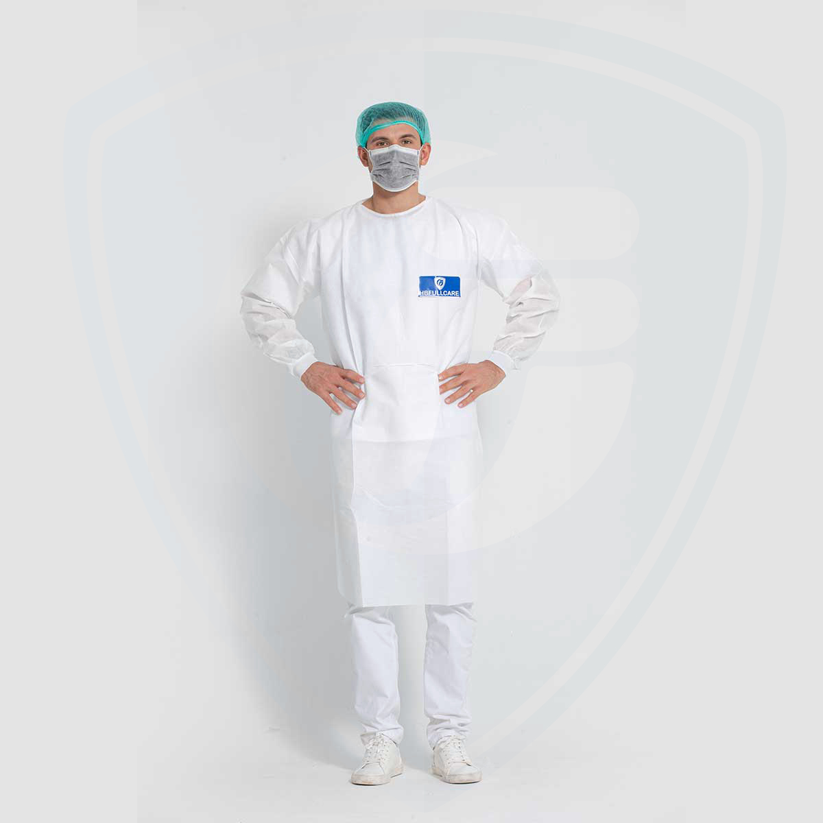AAMI PB70 Level3 d'exploitation médicale jetable blanche de robe d'isolement chirurgical imperméable