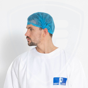Capuchon de vadrouille jetable écologique Non-Woven de couleur bleue pour laboratoire