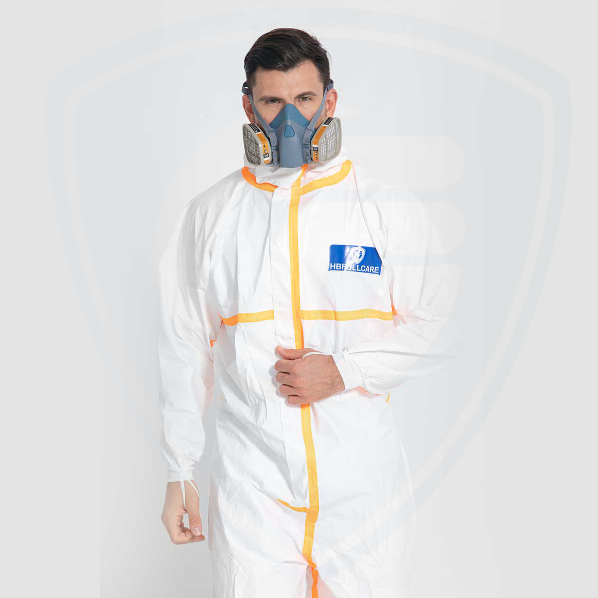 Vêtements de protection jetables professionnels Combinaison de protection chimique avec bande de couture